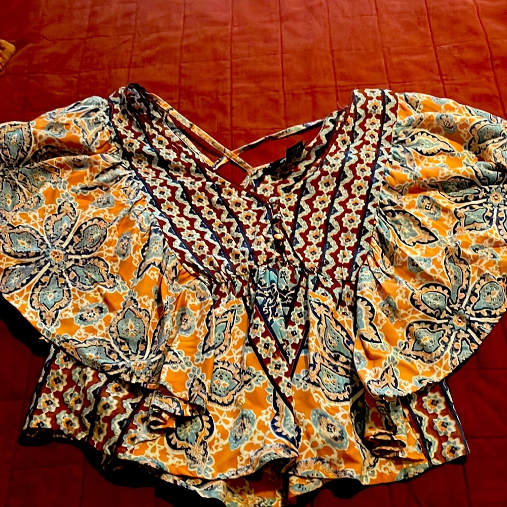 Colorful cute shirt that looks great for brunch!